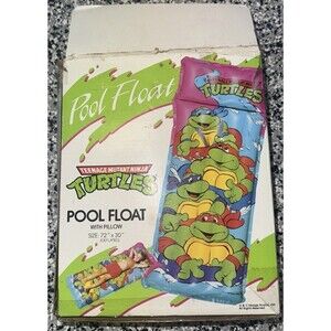 VTG Teenage Mutant Ninja Turtles Pool Float 72x30 Rectangle 1990 Mirage Studio